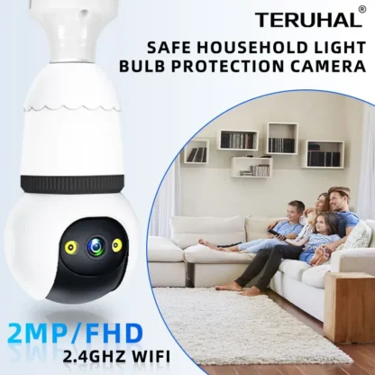 TERUHAL E27 bombilla WiFi cámara reflector seguimiento automático Audio bidireccional Color visión nocturna cámara de seguridad exterior