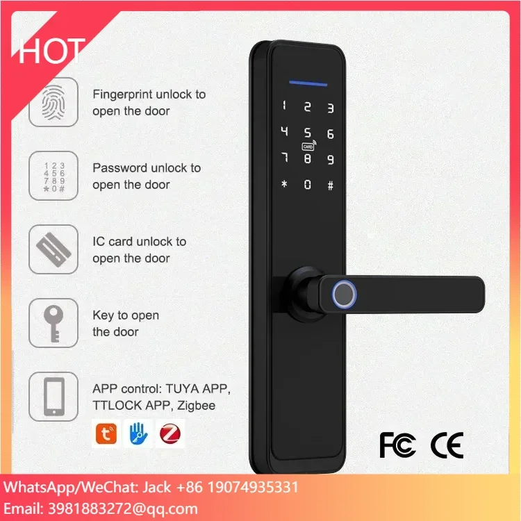 Cerraduras de puerta inteligentes inteligentes ANG para puerta delantera Wi-Fi Zigbee Cerraduras Inteligentes