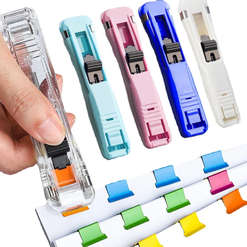 Clip transparente para sujetar papel, herramienta de desmontaje, herramienta de fijación, grapadora, accesorios de oficina