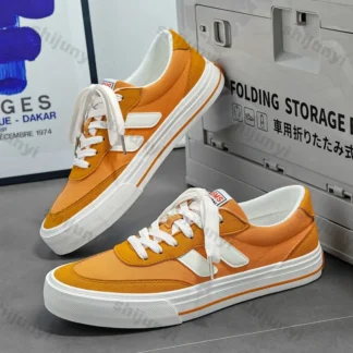 Zapatos de lona para hombre, zapatos informales Vintage con cordones cruzados, transpirables, a la moda, cómodos, antideslizantes, vulcanizados para exteriores, verano