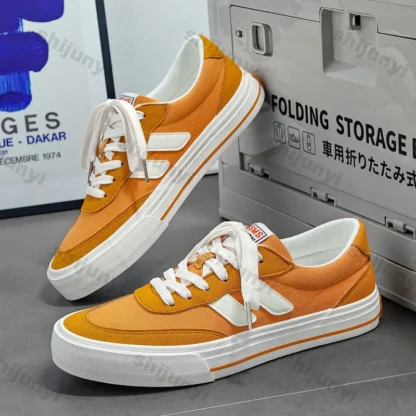 Zapatos de lona para hombre, zapatos informales Vintage con cordones cruzados, transpirables, a la moda, cómodos, antideslizantes, vulcanizados para exteriores, verano