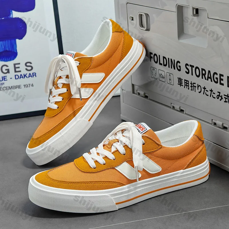 Zapatos de lona para hombre, zapatos informales Vintage con cordones cruzados, transpirables, a la moda, cómodos, antideslizantes, vulcanizados para exteriores, verano