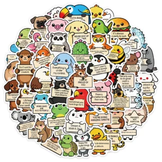 50 Uds. Emociones divertidas de animales 2 pegatinas de aprendizaje bonitas DIY equipaje Manual portátil taza de agua pegatinas de ordenador