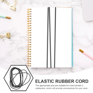 Bandas elásticas negras para cuadernos A5, hebilla de Metal de nailon Premium, cuerdas tejidas elásticas, repuesto de mano Diy, 4 Uds.