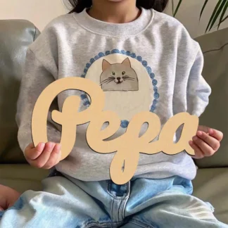 Letrero Decorativo de Madera con Texto Personalizado, Cortado con Láser, Orientación Vertical, Decoración para Colgar en la Puerta