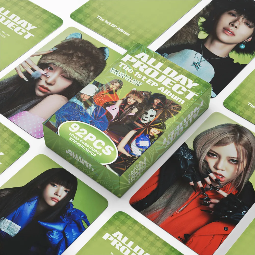 92 unids/set Idol ALLDAY proyecto nuevo álbum famoso Lomo tarjetas y pegatinas postal ANNIE BAILEY TARZZAN WOOCHAN YOUNGSEO regalos para seguidores