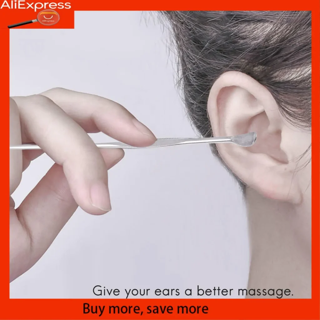 A67Z 5 unids/set Unisex de acero inoxidable espiral cuchara para recoger orejas limpiador para eliminar cera de los oídos herramientas de belleza para el cuidado de los oídos multifunción portátil