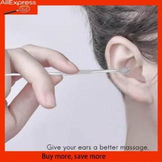 A67Z 5 unids/set Unisex de acero inoxidable espiral cuchara para recoger orejas limpiador para eliminar cera de los oídos herramientas de belleza para el cuidado de los oídos multifunción portátil