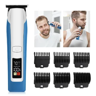 Cortadora de pelo eléctrica, recortadora de barba portátil, Máquina para cortar cabello seco y húmedo recargable, Kit de corte de pelo profesional para el cuidado