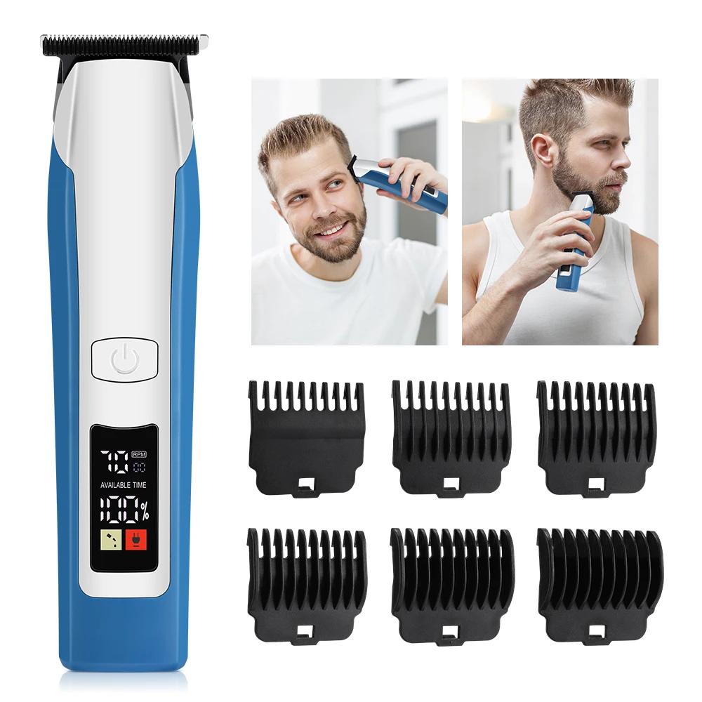 Cortadora de pelo eléctrica, recortadora de barba portátil, Máquina para cortar cabello seco y húmedo recargable, Kit de corte de pelo profesional para el cuidado