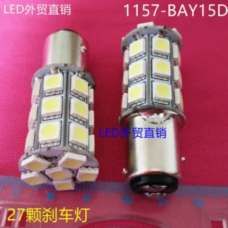 Bombilla de luz de freno LED 24V27, bombilla 12VLED 12499, pie alto y bajo BAY15D 11571034 spot 2025-03