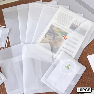 Sobres en blanco de papel de ácido sulfúrico semitransparente, 10 Uds., para bricolaje, almacenamiento de tarjetas postales, embalaje de invitación de boda, papelería