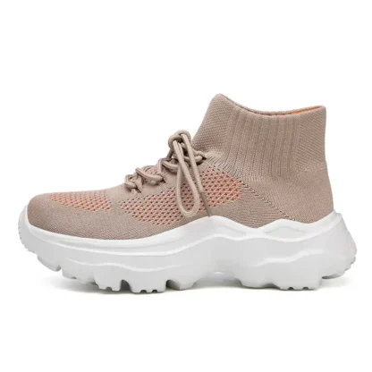 Zapatos tejidos de tallas Extra grandes, últimas zapatillas de deporte tejidas plateadas, botas azules, zapatillas deportivas para mujer, tendencias Lofer, zapatillas de moda