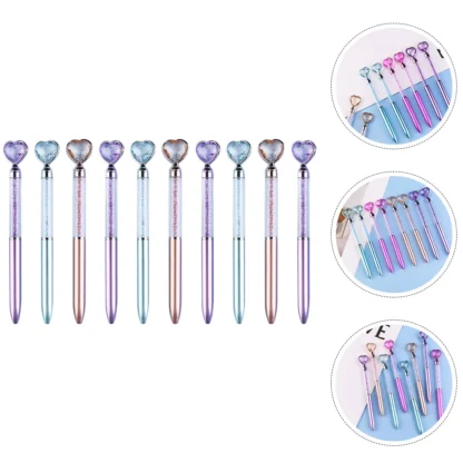 10 Uds. Bolígrafo de arena movediza de cristal colorido, bolígrafos de escritura interesantes, bolígrafo de boda, Gel de sílice, estudiante multicolor