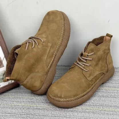 2025 otoño nuevos zapatos de cuero versátiles botas Retro para hombres botas de trabajo al aire libre simples de cuero suave zapatos cómodos para hombres botas cortas