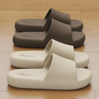 Pantuflas de verano con suela gruesa de EVA para mujer, sandalias de plataforma para el hogar, pantuflas casuales para parejas, pantuflas de playa antideslizantes para hombre, chanclas ligeras para baño