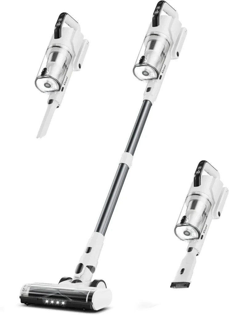 Aspiradora inalámbrica, motor de 600 W, succión de 50 KPA, tiempo de ejecución de 70 minutos, carga rápida, pantalla táctil LED