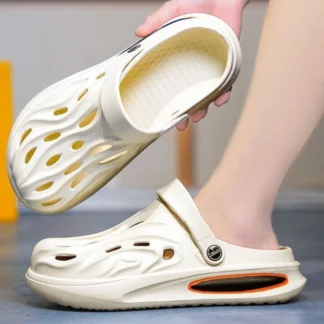 Sabot-Zapatilla con agujeros para hombre, plataforma transpirable, moda 2021, diseñador elegante, diapositivas de lujo, precio bajo, zapato para hombre adulto de alta calidad