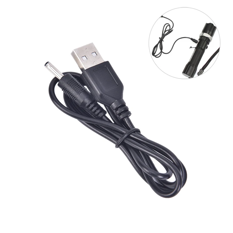 Cable de alimentación USB a dc3.5 mm, carga para linterna LED, cepillo de dientes eléctrico, 70cm