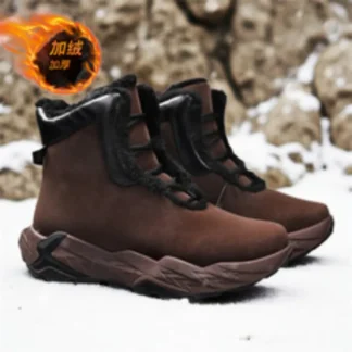 Botas de senderismo para hombre, botas de nieve impermeables para invierno, forro de piel, zapatos de Trekking ligeros, zapatillas cálidas para exteriores, botas de montaña para hombre