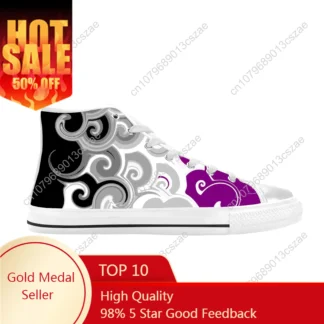 Zapatillas de deporte con estampado 3D para hombre y mujer, zapatos de tela informales divertidos y aránticos con bandera de Ace del orgullo asessual, cómodas y transpirables