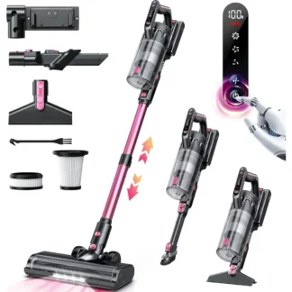 Aspiradora Inalámbrica, Aspiradora Ligera de 23000pa con Luces LED, 45 Minutos de Autonomía, 3 Modos, Portátil para el Hogar, Alfombras