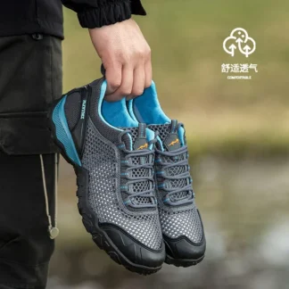 Zapatillas de deporte de gran tamaño para hombre, nuevos zapatos de agua de malla para parejas, transpirables, ligeras, antideslizantes, calzado para senderismo al aire libre resistente al desgaste