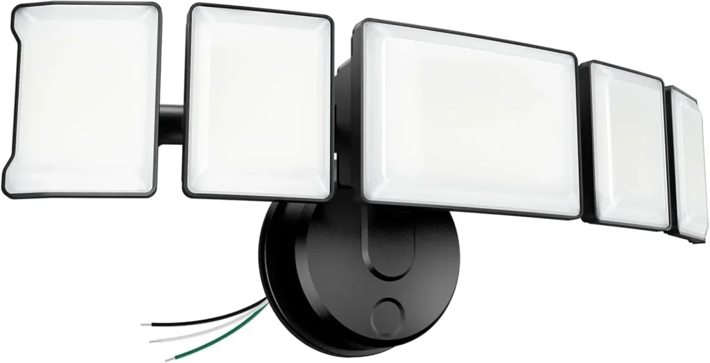 Luz de inundación LED de 130W con 5 cabezales ajustables, brillo de 13000LM, resistente al agua IP65 para iluminación de seguridad exterior