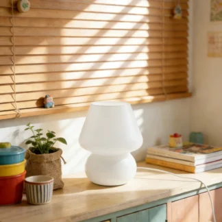 Lámpara de Mesa de Vidrio Vintage de Mediados de Siglo, Estilo Nórdico, Lujo Ligero, Estilo Ins, para Dormitorio de Niñas, Mesita de Noche, Casa de Huéspedes, Estudio, Decoración Romántica Cálida