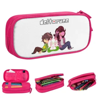 Estuches para lápices DELTARUNE FUN GANG, divertidos bolsas para bolígrafos para estudiantes, almacenamiento grande, útiles escolares, estuches para lápices de regalo