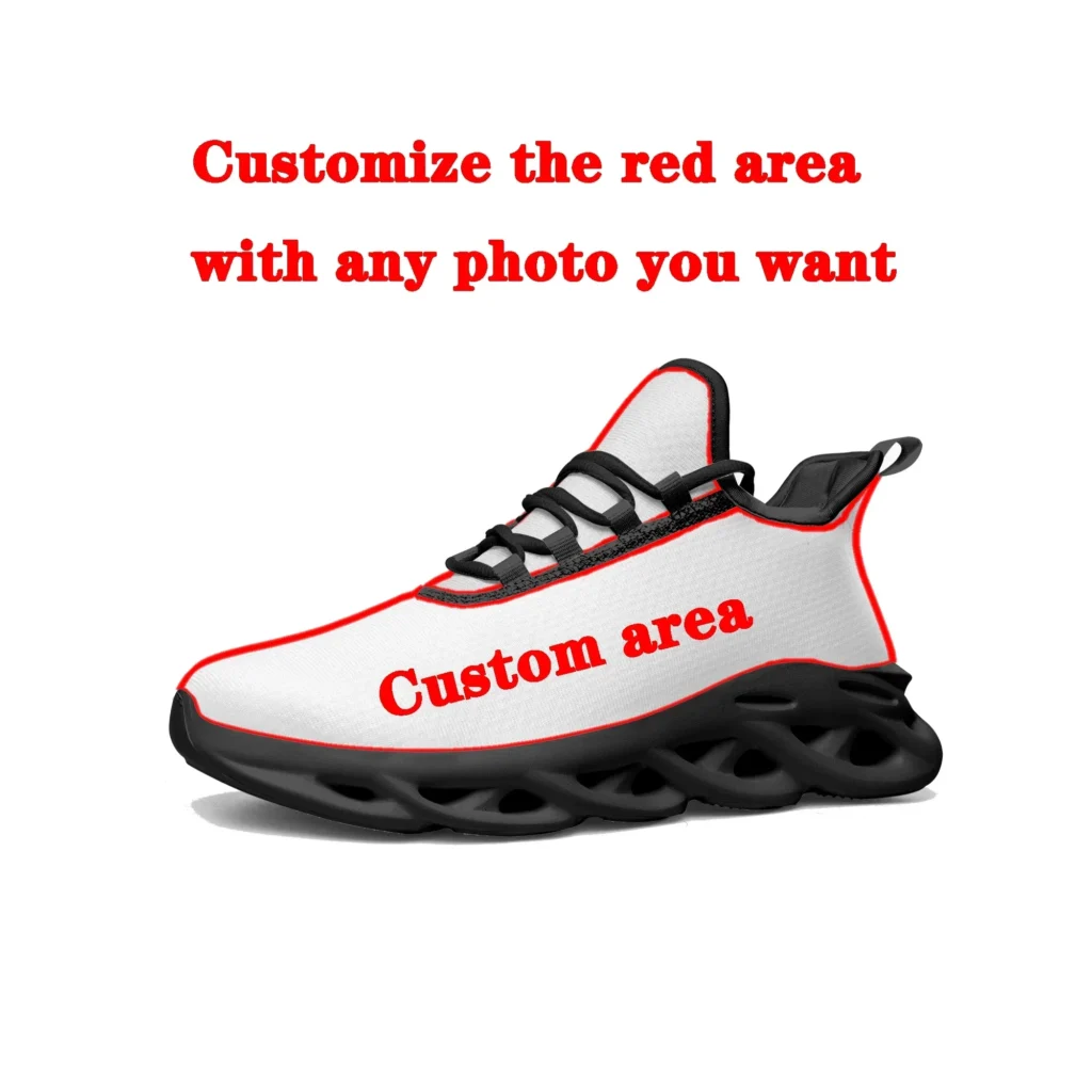 Zapatos deportivos personalizados para hombre y mujer, zapatillas informales cómodas, zapatillas de deporte de alta calidad para parejas, zapatos hechos a medida en negro y blanco