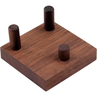 WAYUTO Soporte de exhibición de cristal de nogal Caballete de exhibición de tres clavijas para geodas de coral fósil Ágata mineral de roca S