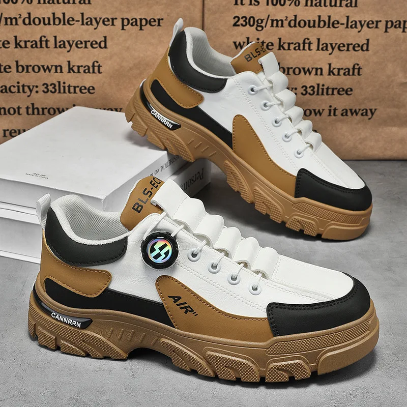 Zapatillas de deporte de marca para hombre, zapatos informales con plataforma de cuero para hombre, zapatos cómodos para caminar al aire libre, zapatos para correr de diseñador de lujo, nuevos
