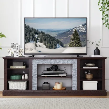 Soporte de TV de 70 pulgadas para televisores de hasta 80 pulgadas Centro de entretenimiento con almacenamiento para sala de estar Consola de TV para dormitorio Consola multimedia f
