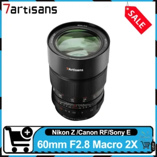 7artisans 60mm F2.8 Macro de fotograma completo 2x lente principal de enfoque Manual lente Macro de aumento X para Sony Nikon Canon