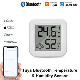 Tuya-Sensor de temperatura y humedad con Bluetooth, termómetro LCD, Mini higrómetro eléctrico inteligente, aplicación remota, Control para el hogar