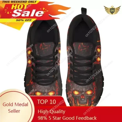 Zapatos de mujer Skull Lava, zapatos planos transpirables de malla de verano para adultos, Zapatillas ligeras para caminar, Zapatillas deportivas