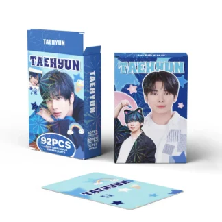 92 tarjetas pequeñas de Boy Band, pegatinas de fotos individuales, tarjeta Yeonjun LOMO, tarjeta de soporte para ventilador Kang Taehyun, regalo coleccionable