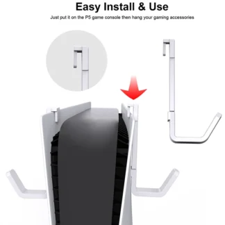 Soporte de gancho para controlador de auriculares para juegos, controlador estable, colgador de auriculares, soporte de exhibición para consola delgada PS5 /PS5