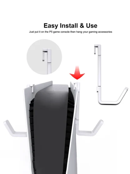 Soporte de gancho para controlador de auriculares para juegos, controlador estable, colgador de auriculares, soporte de exhibición para consola delgada PS5 /PS5