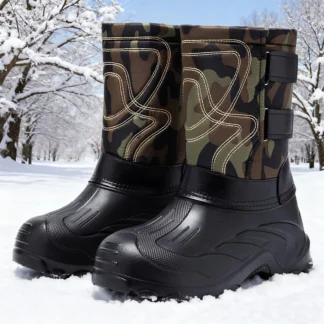 2025 nuevas botas de nieve suaves de EVA para hombres botas gruesas de terciopelo cálidas para exteriores ropa de pesca al aire libre impermeable en días de nieve