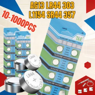 10-100 Uds AG13 LR44 303 1,5 V pilas alcalinas de botón L1154 SR44 357 pilas de botón para reloj de juguete 160mAh