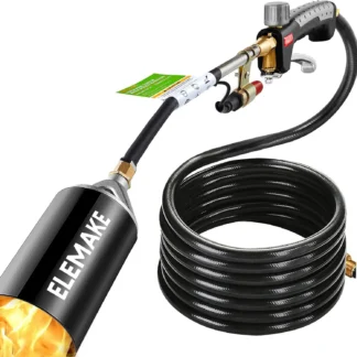 Quemador de malas hierbas de propano de alto rendimiento con encendido electrónico, manguera de 10 pies para jardín y fusión de nieve