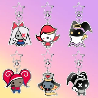 Llavero de acrílico de 6 cm para Hazbin Hotel, llavero de Vox, Alastor y Niffty, colgante para mochila, adorno de colección, regalo exquisito