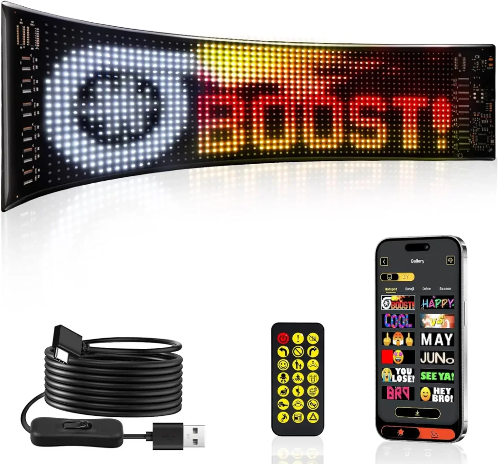 Panel de píxeles de matriz LED USB 5V Flexible direccionable patrón RGB Graffiti desplazamiento texto animación pantalla tienda de coches aplicación Bluetooth