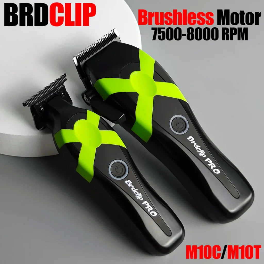 Cortadora de pelo eléctrica profesional BRDCLIP PRO, cortadora de pelo de 8000RPM, juego de barbería de 7500RPM, Motor sin escobillas, hoja DLC con Base