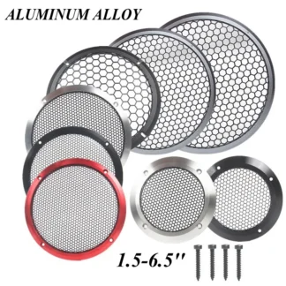 1 Uds. Cubierta de parrilla de altavoz de Tweeter de coche de aluminio de 1,5 pulgadas-6,5 pulgadas rejilla de malla metálica completa para mejora de Audio negro
