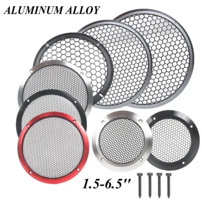 1 Uds. Cubierta de parrilla de altavoz de Tweeter de coche de aluminio de 1,5 pulgadas-6,5 pulgadas rejilla de malla metálica completa para mejora de Audio negro