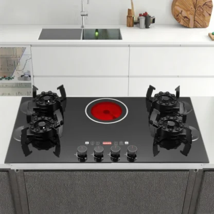 Venta al por mayor, estufa eléctrica de Gas combinada de 5 quemadores, clase de eficiencia energética integrada/mesa para el hogar
