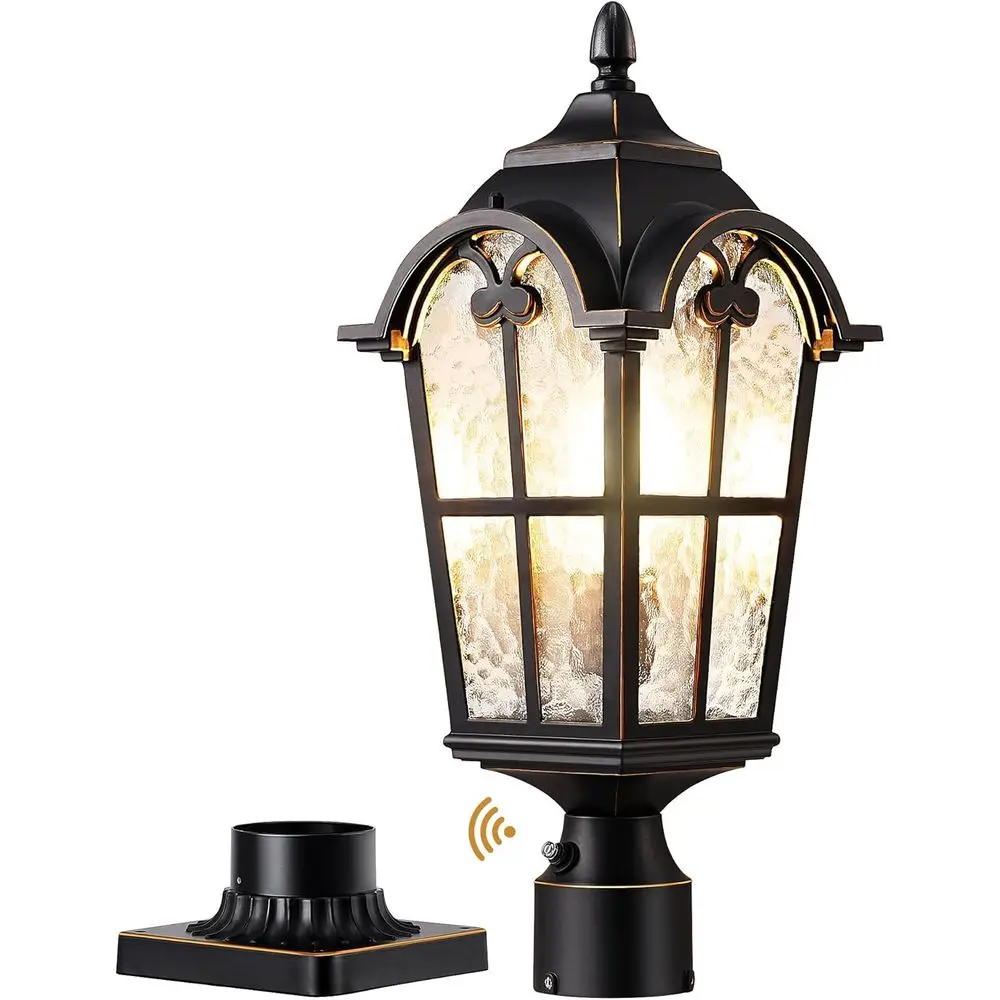 Lámpara de poste exterior de gran tamaño para exteriores, de 21.9'' de altura, 120V, con base de montaje en poste, farola exterior impermeable